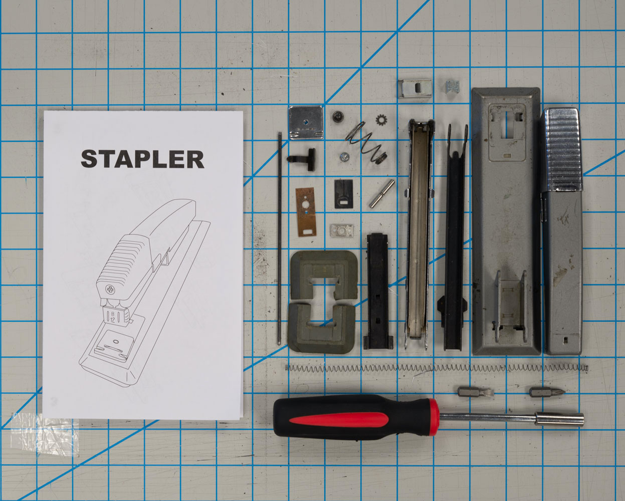 front cover of the instructions with all components